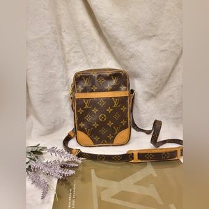 Authentic Louis Vuitton Danube pm crossword shoulder bag